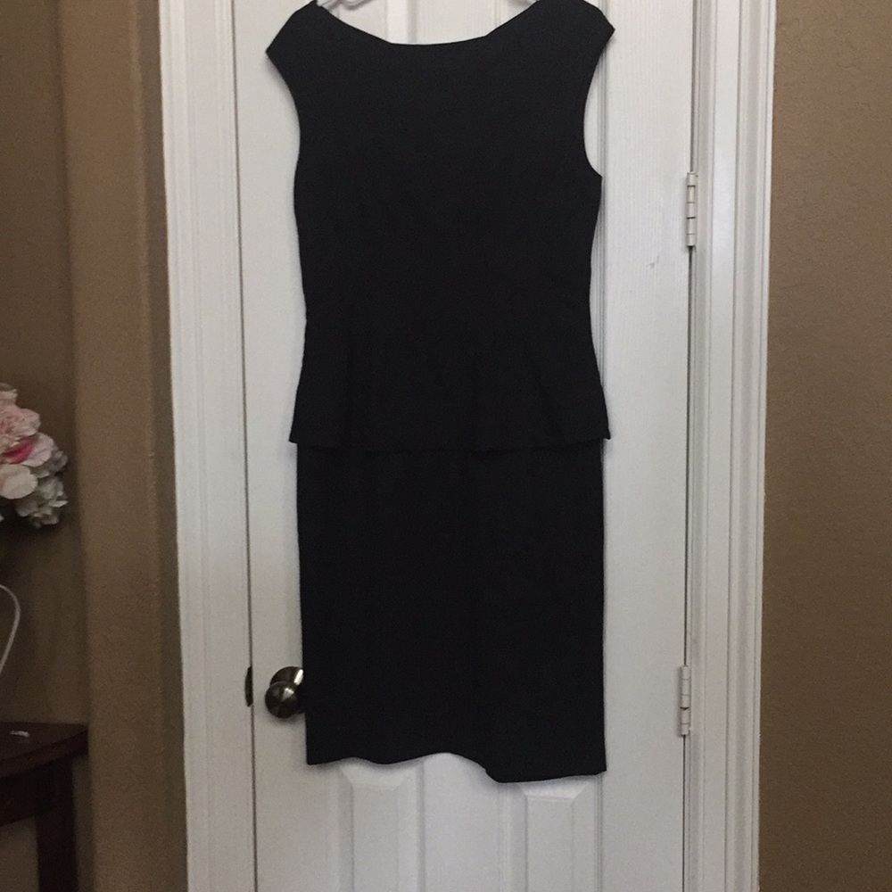 American Living peplum black ponte dress